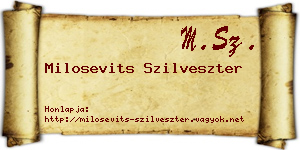 Milosevits Szilveszter névjegykártya