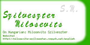 szilveszter milosevits business card